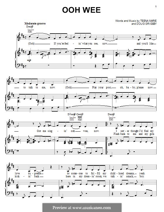 Ooh Wee (Teena Marie) by D. Grigsby - sheet music on MusicaNeo