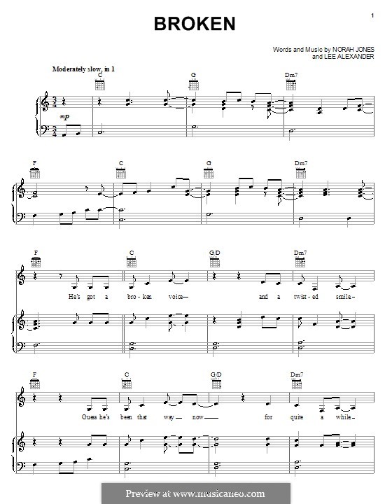 Broken (norah Jones) By L. Alexander - Sheet Music On Musicaneo