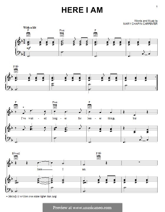 Here I am by M.C. Carpenter - sheet music on MusicaNeo