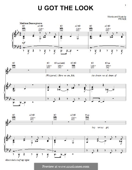 U Got the Look by Prince - sheet music on MusicaNeo