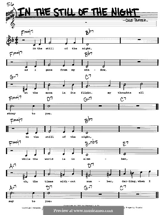 In the Still of the Night by C. Porter - sheet music on MusicaNeo