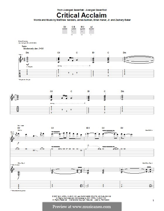 Afterlife (Avenged Sevenfold) Tab