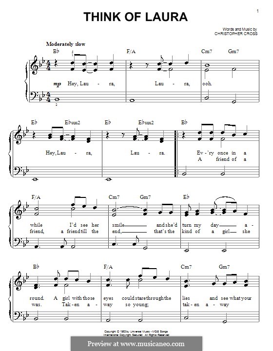 Think of Laura by C. Cross - sheet music on MusicaNeo