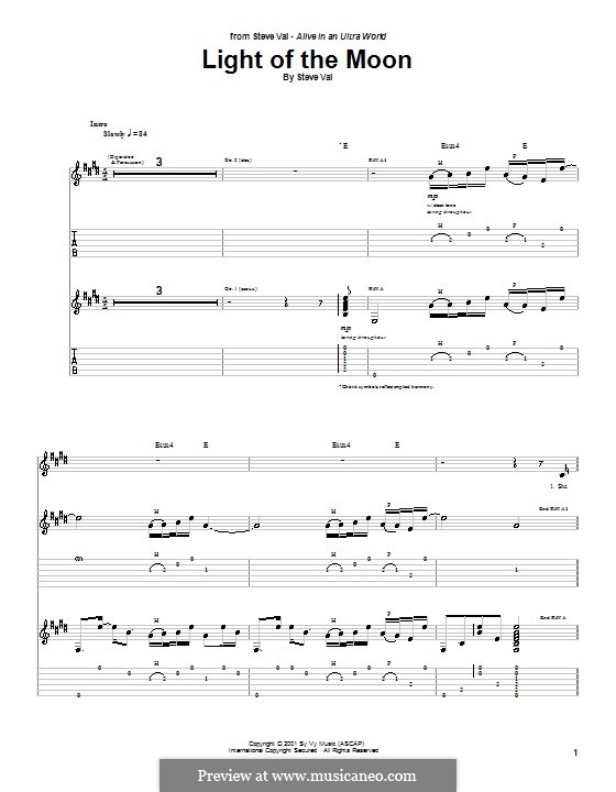 Light Of The Moon By S Vai Sheet Music On Musicaneo