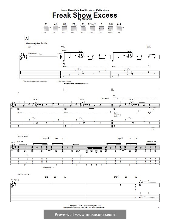 Freak Show Excess By S Vai Sheet Music On Musicaneo