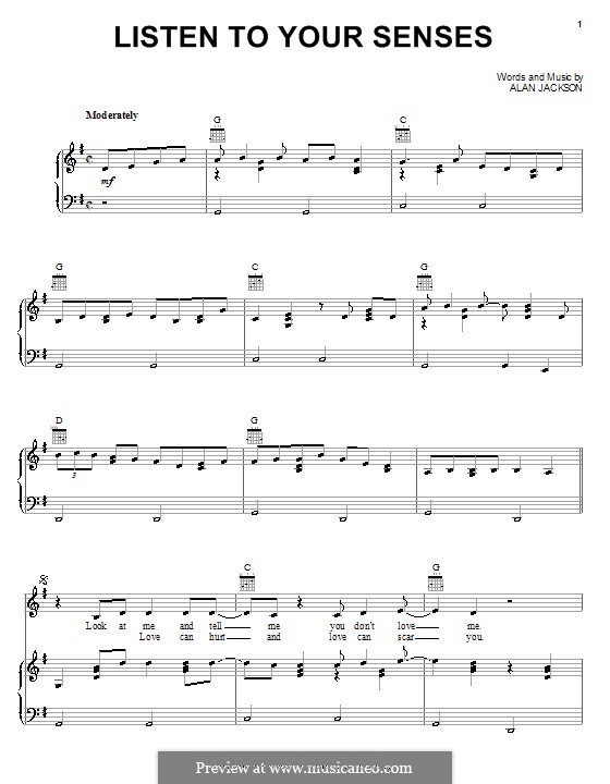 Listen To Your Senses by A. Jackson - sheet music on MusicaNeo