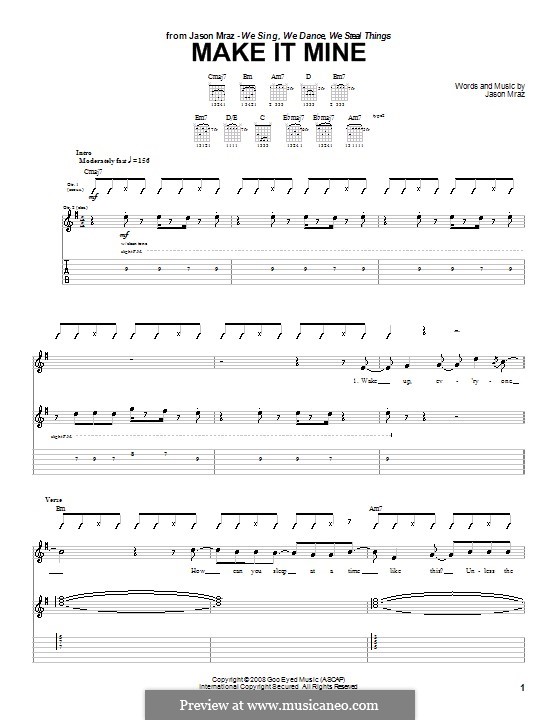 Make It Mine By J Mraz Sheet Music On Musicaneo