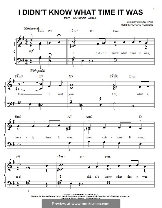 I Didn T Know What Time It Was By R Rodgers Sheet Music On Musicaneo