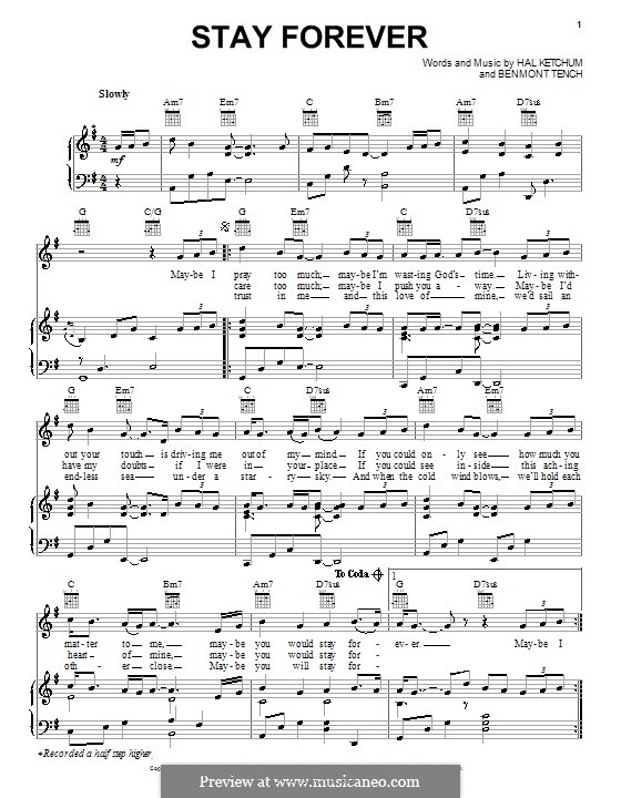 Stay Forever by B. Tench - sheet music on MusicaNeo