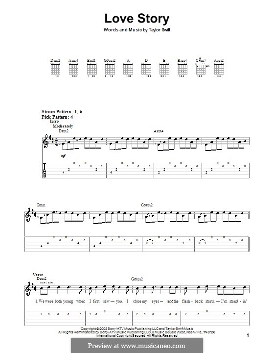 Love Story by T. Swift - sheet music on MusicaNeo