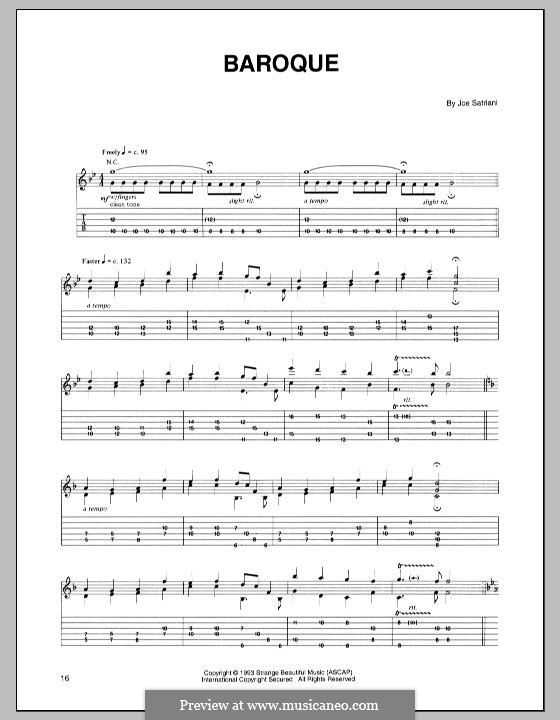 Baroque by J. Satriani - sheet music on MusicaNeo