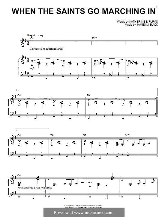 When the saints go marching in. When the Saints go Marching in Ноты. When the Saints go Marching in текст. When the Saints go Marching in Ноты для фортепиано.