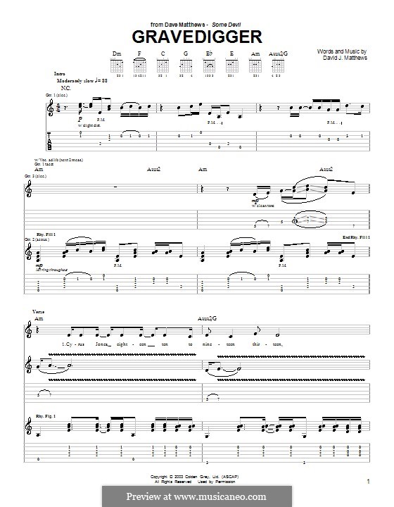 Gravedigger by D.J. Matthews - sheet music on MusicaNeo