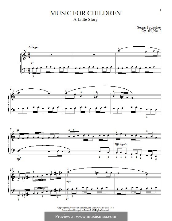 Music for Children, Op.65 by S. Prokofiev - sheet music on MusicaNeo