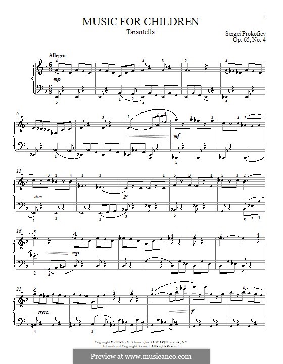 Music for Children, Op.65 by S. Prokofiev - sheet music on MusicaNeo