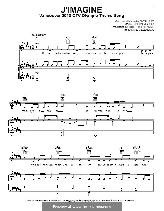 J'Imagine By A. Villeneuve - Sheet Music On MusicaNeo