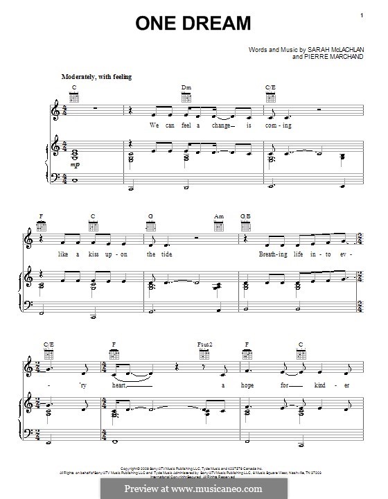 One Dream by P. Marchand - sheet music on MusicaNeo