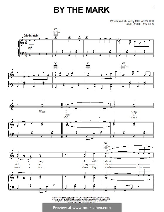 By the Mark (Dailey & Vincent) by D. Rawlings - sheet music on MusicaNeo