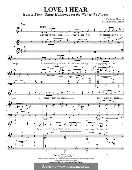 Love, I Hear by S. Sondheim - sheet music on MusicaNeo