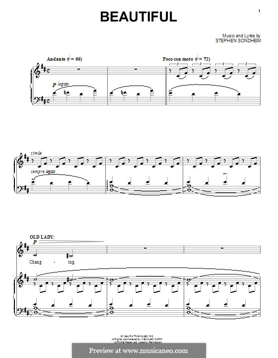 Beautiful By S. Sondheim - Sheet Music On Musicaneo