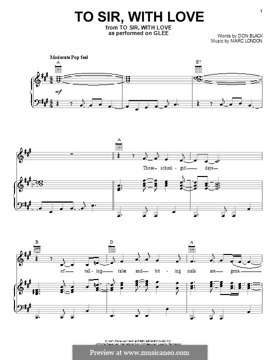 To Sir With Love By M London Sheet Music On Musicaneo