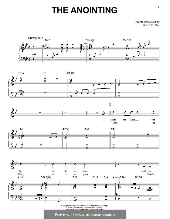 The Anointing by J.P. Kee - sheet music on MusicaNeo