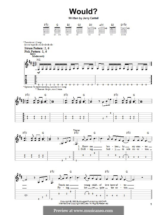 Would? (Alice in Chains) by J. Cantrell - sheet music on MusicaNeo