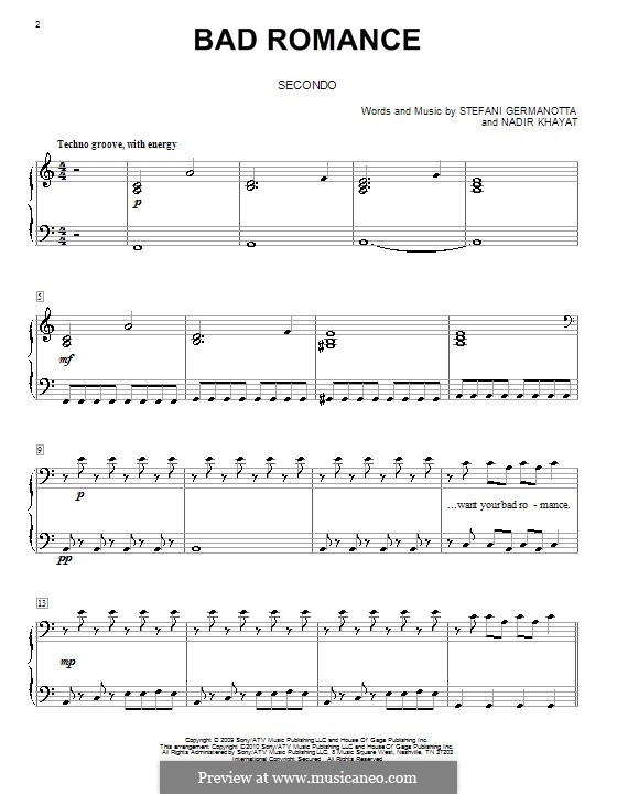 Bad Romance Lady Gaga By Redone S Germanotta Sheet Music On Musicaneo 1568