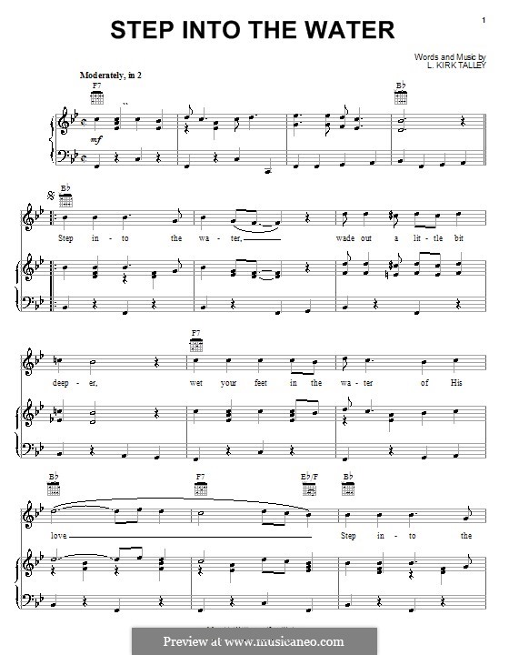 Step Into the Water by L.K. Talley - sheet music on MusicaNeo