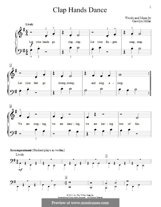 Clap Hands Dance By C Miller Sheet Music On Musicaneo