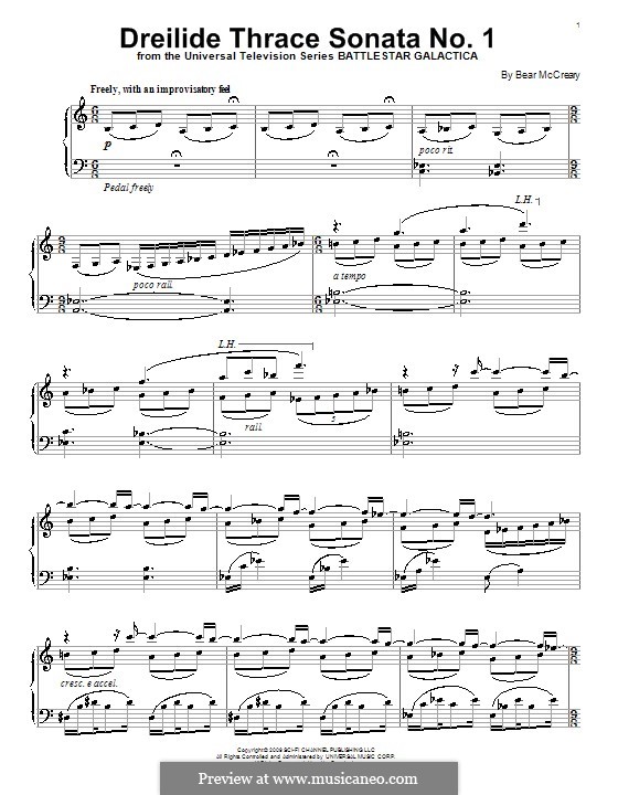 Dreilide Thrace Sonata No.1 by B. McCreary - sheet music on MusicaNeo