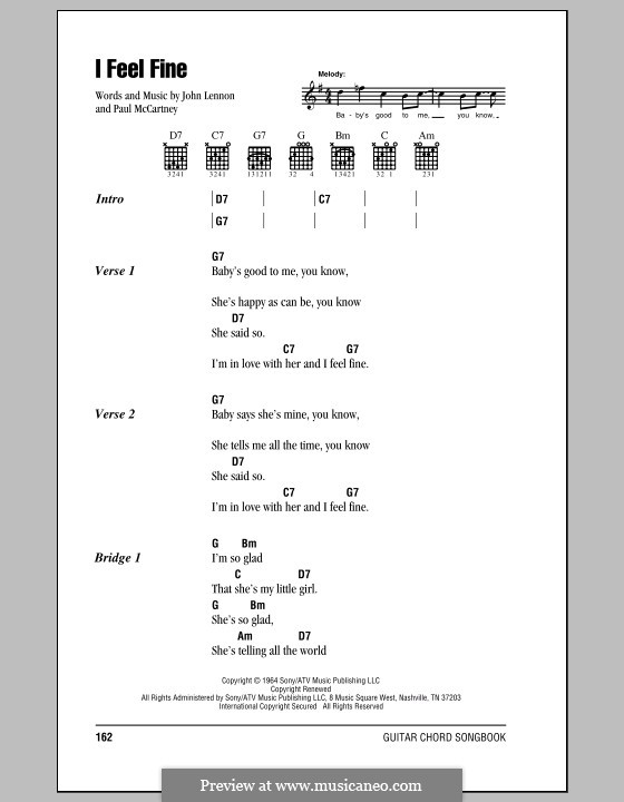 I Feel Fine (The Beatles) by J. Lennon, P. McCartney on MusicaNeo