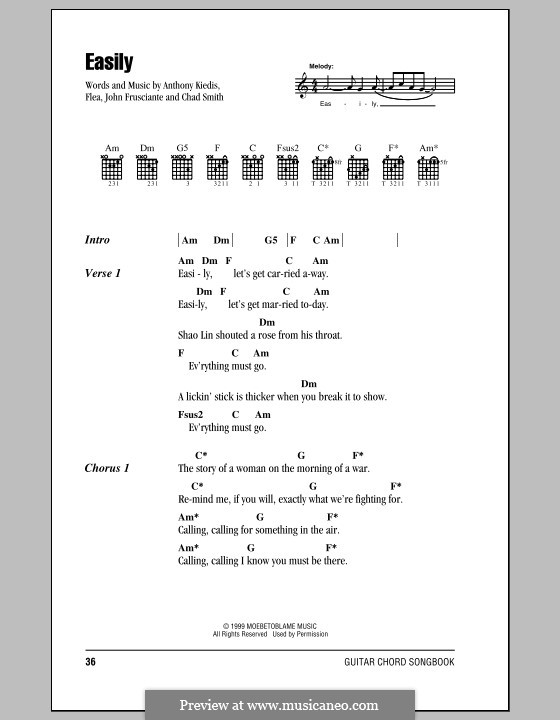 Easily (Red Hot Chili Peppers) by Flea, A. Kiedis, C. Smith, J ...