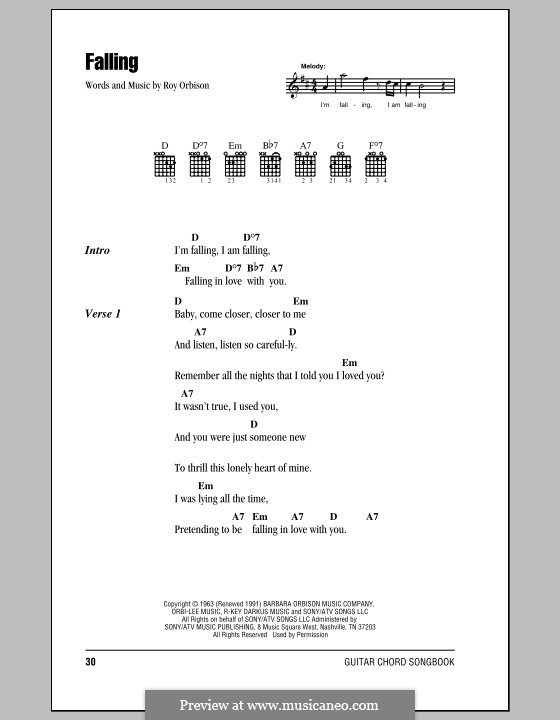 Falling By R. Orbison - Sheet Music On Musicaneo