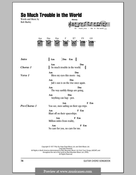 No More Trouble by B. Marley - sheet music on MusicaNeo