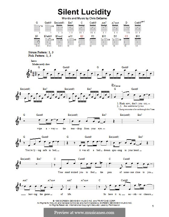 Silent Lucidity (Queensryche) by C. DeGarmo - sheet music on MusicaNeo