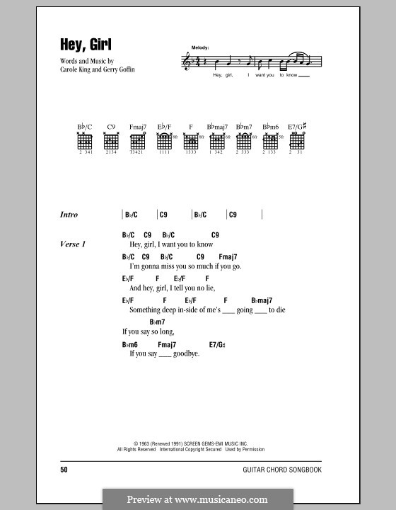 Hey, Girl by G. Goffin - sheet music on MusicaNeo