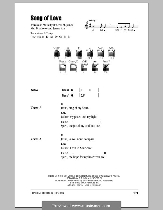 Song of Love by J. Ash, M. Bronleewe - sheet music on MusicaNeo