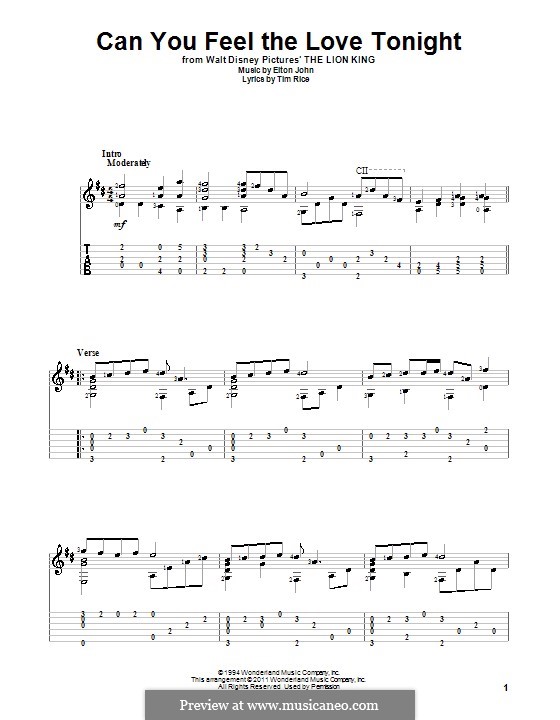 Can You Feel The Love Tonight - The Lion King - Ukulele Chords