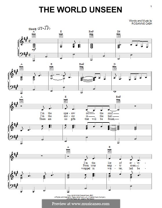 The World Unseen by R. Cash - sheet music on MusicaNeo