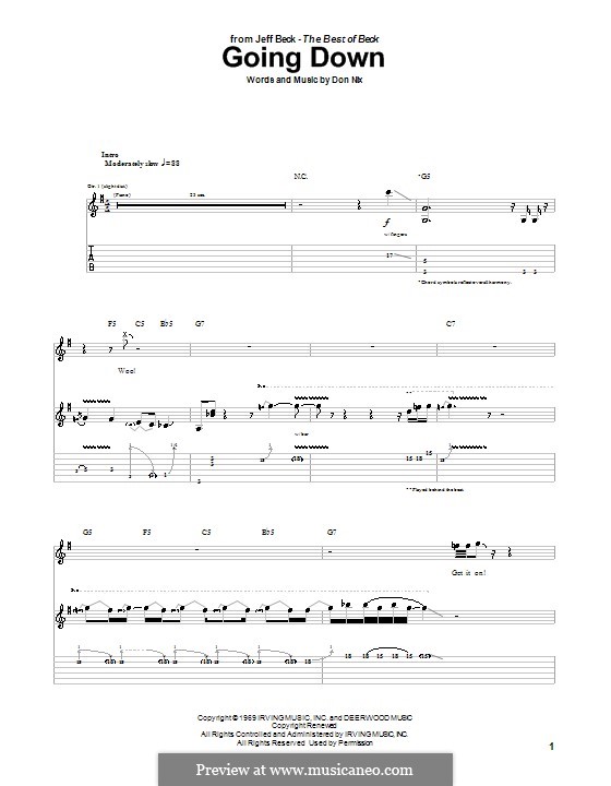 Going Down By D. Nix - Sheet Music On MusicaNeo