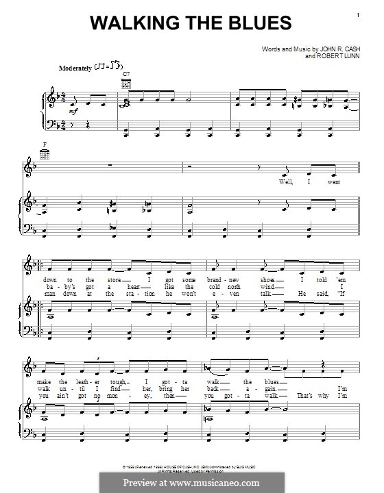 Walking the Blues by R. Lunn - sheet music on MusicaNeo