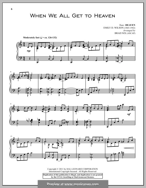 When We All Get To Heaven by E.D. Wilson - sheet music on MusicaNeo