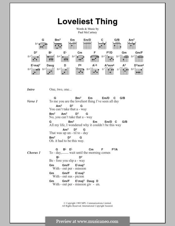 Loveliest Thing by P. McCartney - sheet music on MusicaNeo