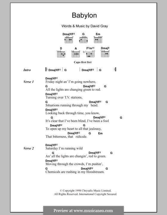 Babylon by D. Gray - sheet music on MusicaNeo