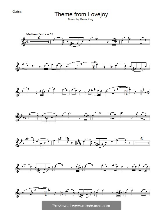 Theme from Lovejoy by D. King - sheet music on MusicaNeo