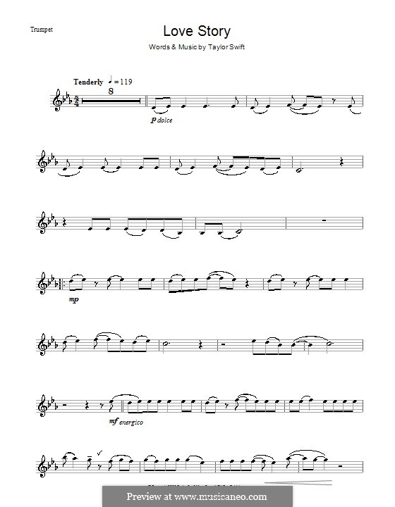 Love Story by T. Swift - sheet music on MusicaNeo