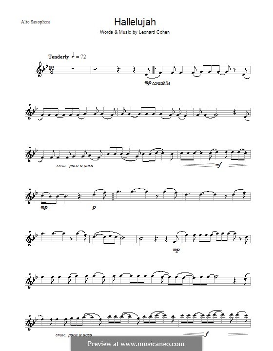 Hallelujah By L Cohen Sheet Music On Musicaneo
