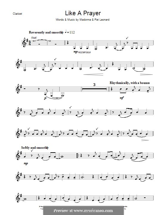 Like a Prayer by Madonna, P. Leonard - sheet music on MusicaNeo