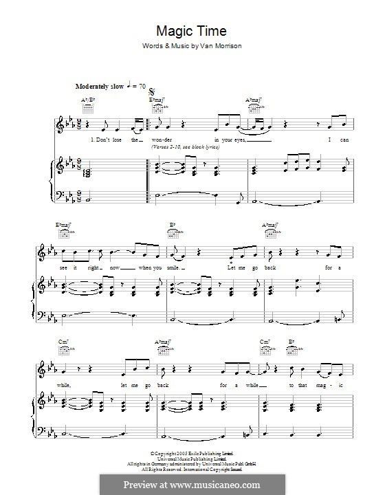 Magic Time by V. Morrison - sheet music on MusicaNeo